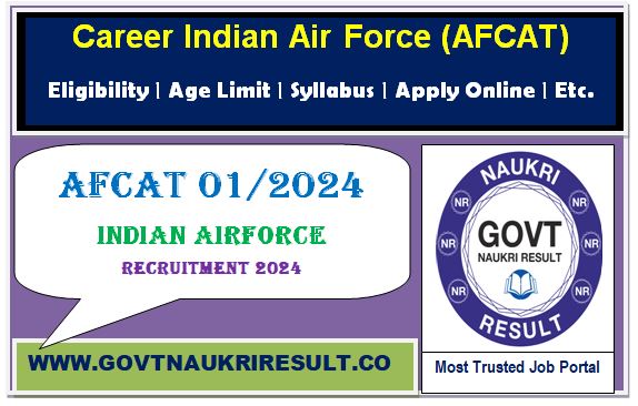  AFCAT 01/2024 Online Form  