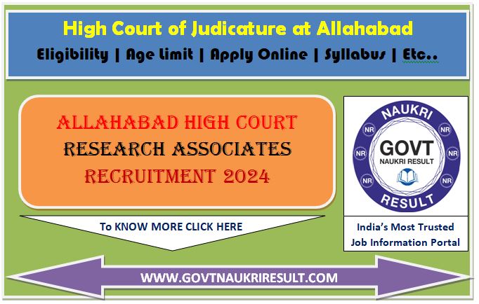  Allahabad High Court Research Associates Result 2024 