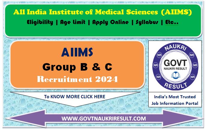  AIIMS Group B,C CRE Result 2025 