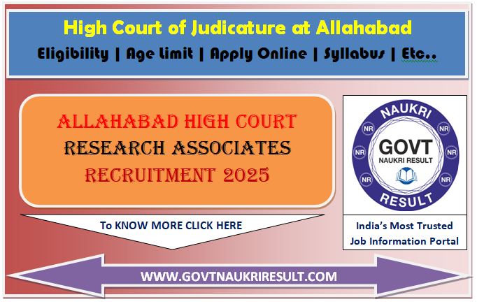  Allahabad High Court Research Associates Online Form 2025 