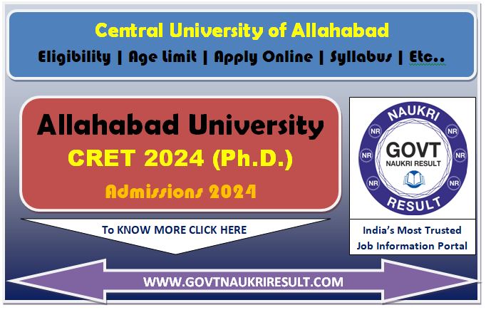  Allahabad University CRET 2024 Result 
