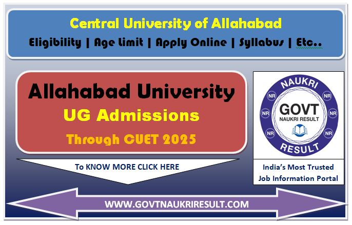  Allahabad University CUET UG 2025 Online Registration 