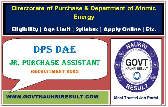  Atomic Energy DPSDAE JPA / JSK Online Form 2023 