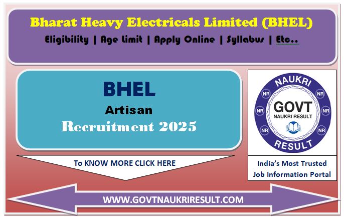  BHEL Artisan Exam Date 2025 for 515 Post 