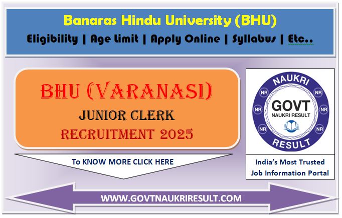  BHU Junior Clerk Online Form 2025 