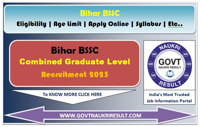  Bihar BSSC 4th Graduate Level Online Form 2025 for 1481 Post 