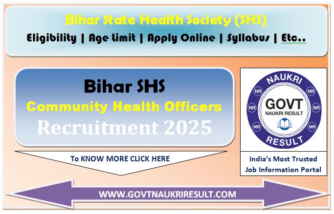  Bihar CHO Community Health Officer Online Form 2025 