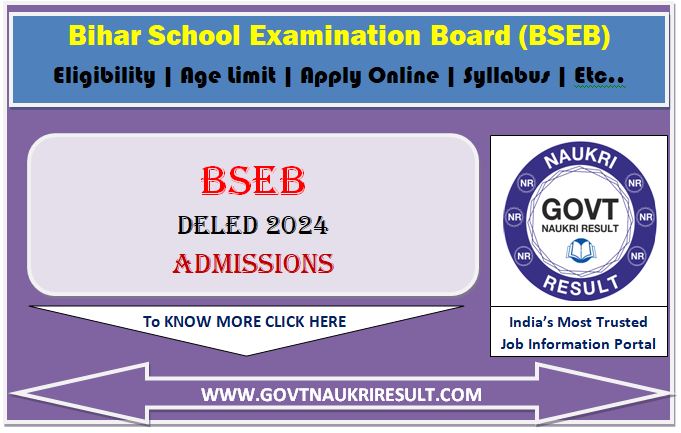  Bihar DELED 2024 Admit Card  