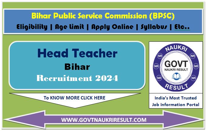  Bihar BPSC Head Teacher Result 2024  