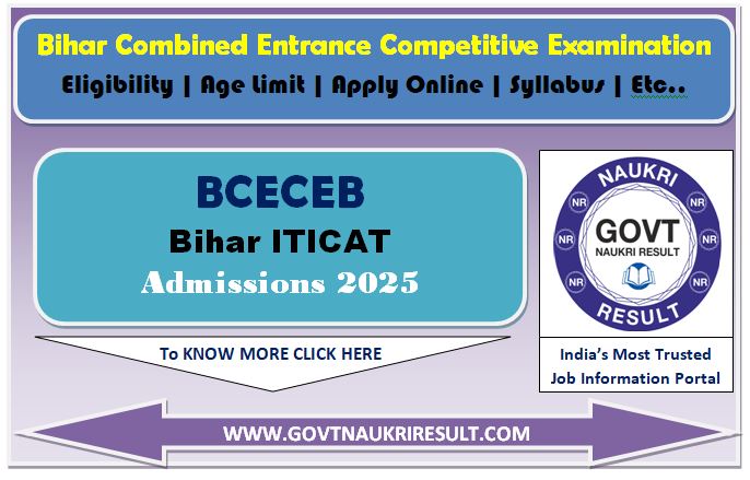  Bihar ITI CAT Admissions Online Form 2025 