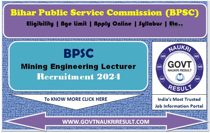  BPSC Lecturer Mining Engineering Result 2025 