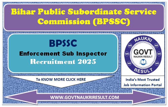  Bihar Police Enforcement Sub Inspector SI Online Form 2025 
