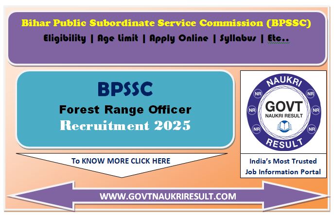  BPSSC Range Officer of Forest Online Form 2025 
