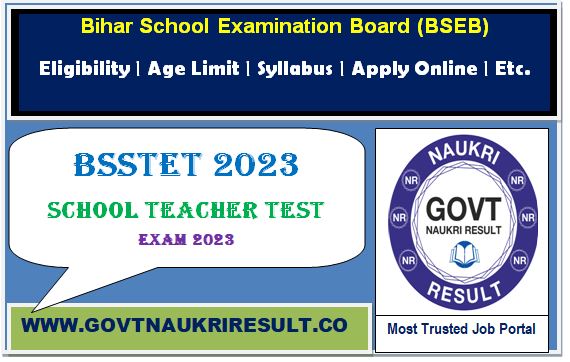  Bihar BSSTET Online Form 2023  