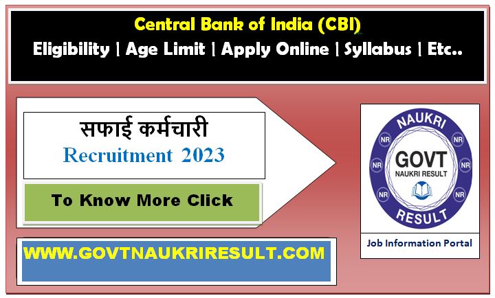  Central Bank of India Safai Karamchari Fee Refund Form 2025 