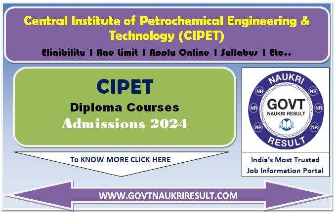  CIPET Admissions Online Form 2024  