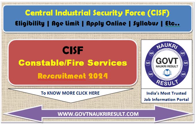  CISF Constable Fire PET/PST/DV Exam Date 2024 