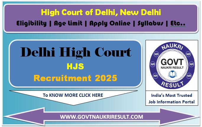  Delhi High Court HJS Pre Result 2025 