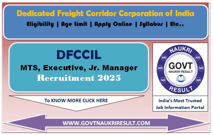  DFCCIL Multi Tasking MTS, Executive Online Form 2025 