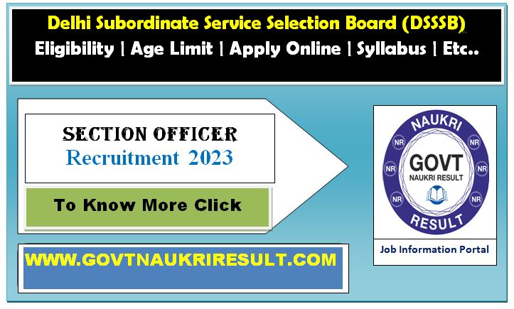  DSSSB Section Officer Online Form 2024  