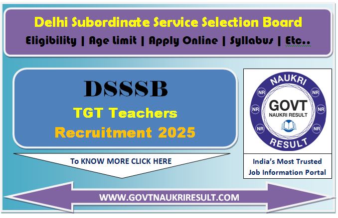  DSSSB PGT Teacher Online Form 