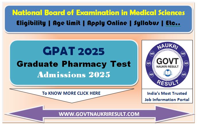  GPAT 2025 Online Form 