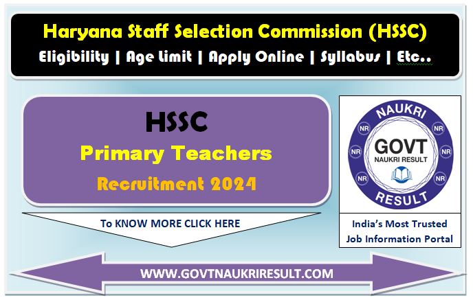  HSSC Primary Teacher Admit Card 2024  