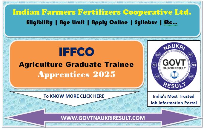  IFFCO Agriculture Graduate Trainee AGT Online Form 2025 