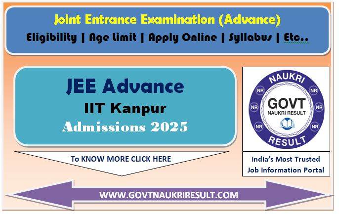  IIT JEE Advanced Online Form 2025 