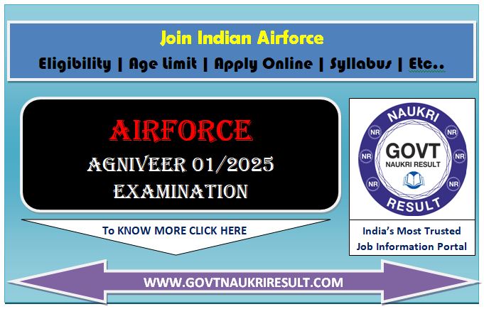  Indian Airforce Agniveer Intake 01/2025 Admit Card  
