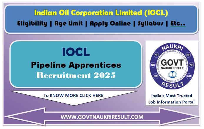  IOCL Pipeline Division Online Form 2025 for 537 Post 