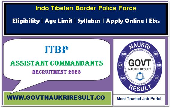  ITBP Assistant Commandant Engineer Online Form 2023  