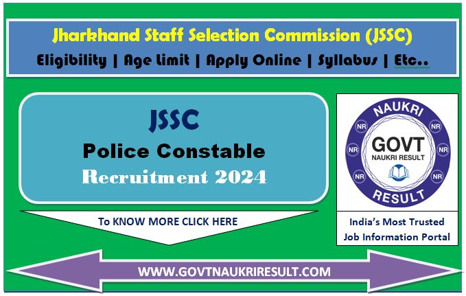  Jharkhand JSSC Constable Online Form 2024  