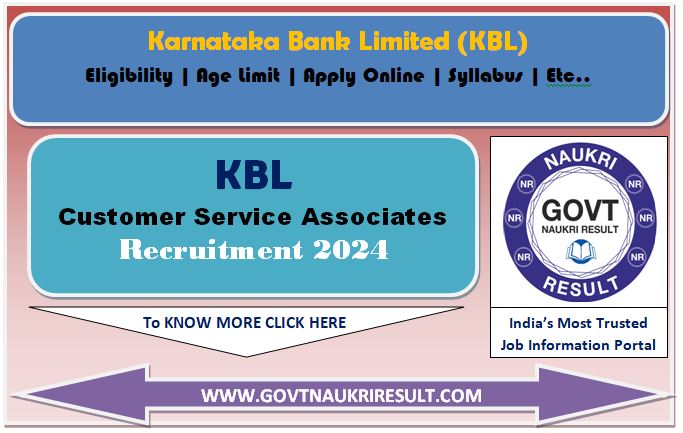  Karnataka Bank KBL Customer Service Associates CSA Result 2024 