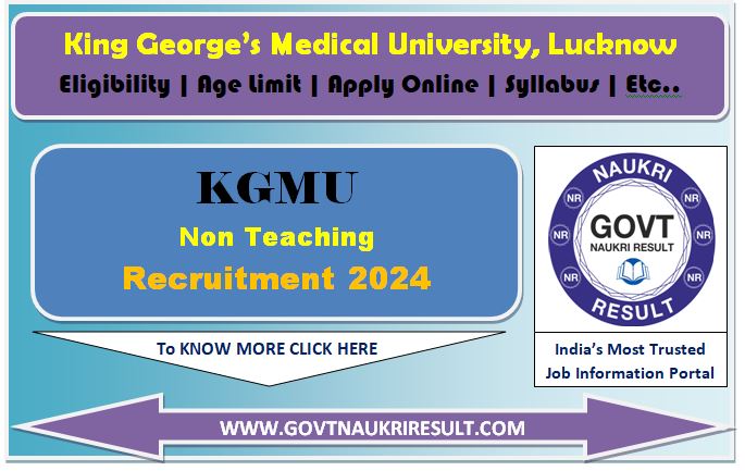  KGMU Non Teaching Various Post Online Form 2025 
