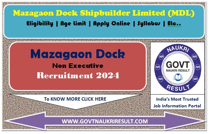  Mazagon Dock Non Executive Eligible Candidate List 2024 