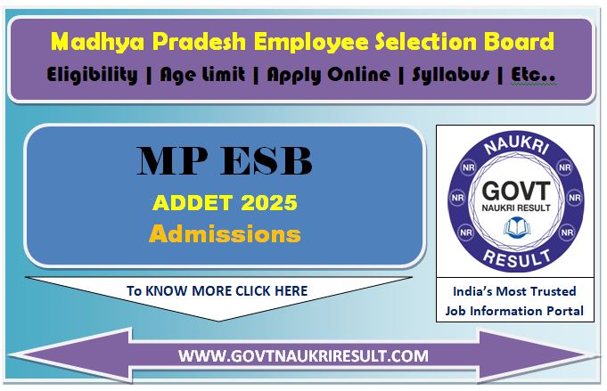  MPESB ADDET Result 2025 