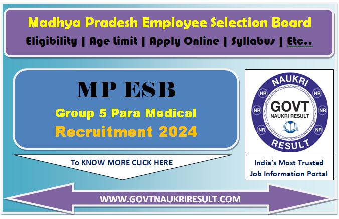  MP ESB Paramedical Post Group 5 Result 2025 