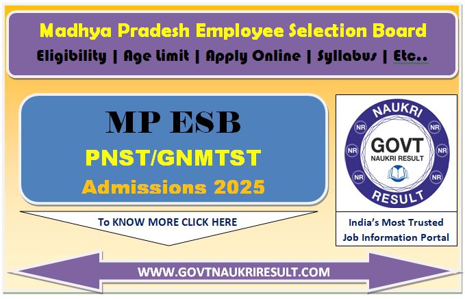  MPESB Nursing PNST and GNMTST Result 2025 
