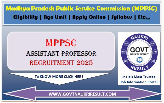  MPPSC Assistant Professor Online Form 2025 