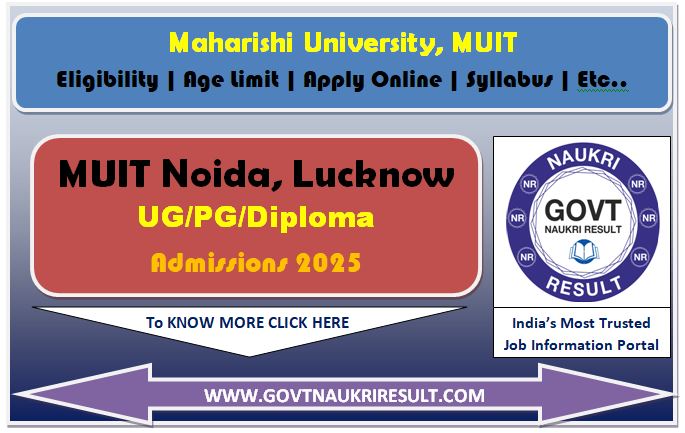  MUIT Admissions Online Form 2025 