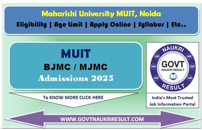  MUIT Noida MAJMC, BAJMC, Bachelor of Animation Online Form 