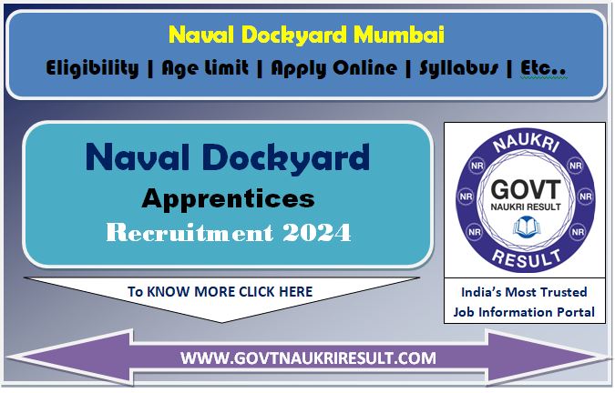  Naval Dockyard Mumbai Apprentices Online Form 2024  