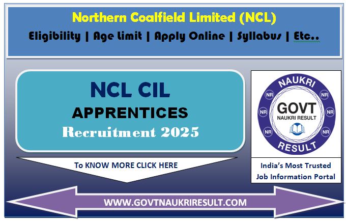  NCL CIL Apprentices Merit List 2025 