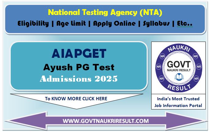  NTA AIAPGET Result with Score Card 2025 