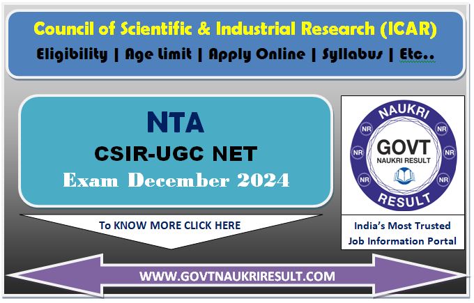  NTA CSIR UGC NET December 2024 Result 