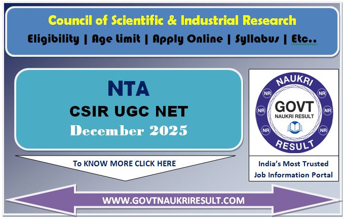  NTA CSIR UGC NET December 2025 Online Form 