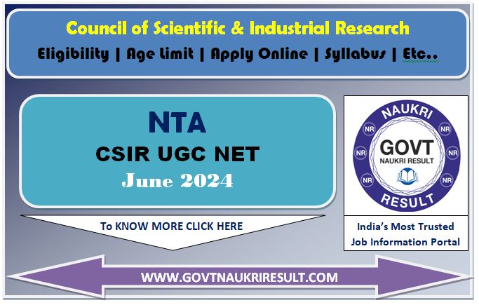  NTA CSIR UGC NET Online Form 2024  