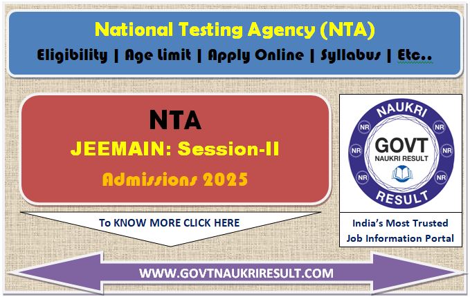  NTA JEEMAIN Session II Result 2025 