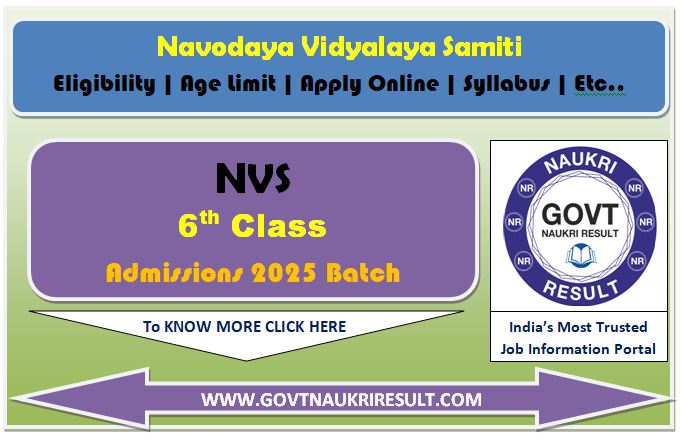  NVS Class 6th Marks 2025 (Summer Bound) 